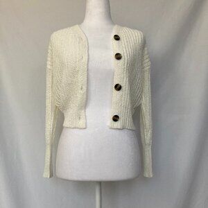 Sincerely Jules White Knitted Button Sweater - Size XS